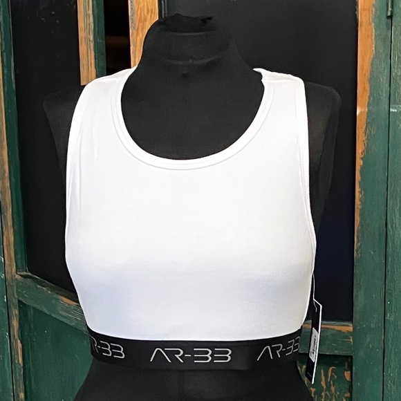 Woman’s Sports Bra Racerback, White, Size L - Picture 1 of 5